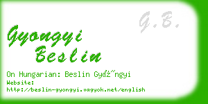 gyongyi beslin business card